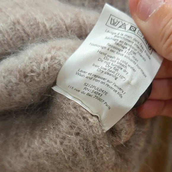 Sezane Micky Heather Neutral Cowl Neck Sweater, XS, EUC, Quiet Luxury Chic - Picture 7 of 10